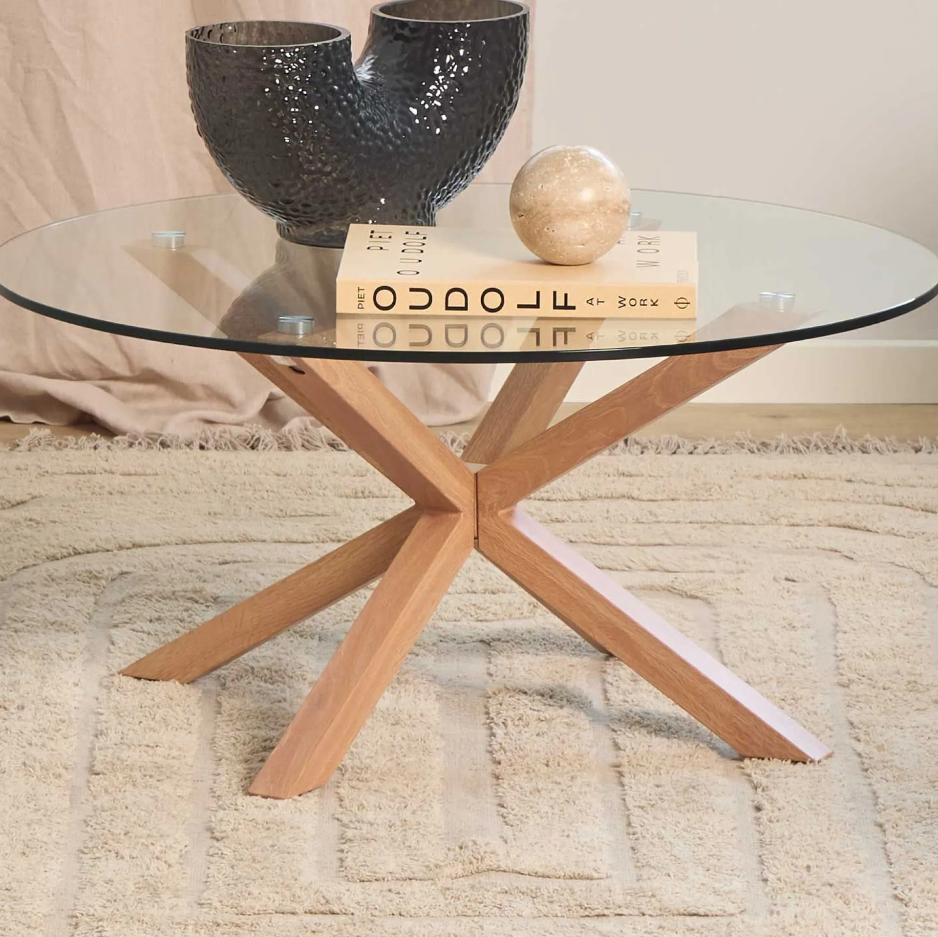 Emob Couchtisch Hennie ø82cm - Eiche Dekor