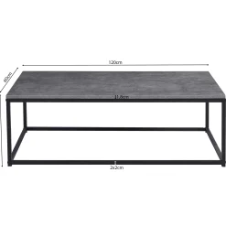 Rousseau Couchtisch in Betonoptik - Dallas | H-H 40 x B-L 120 x T-P 60 cm