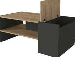 Emob Couchtisch Izia - 110x60x45cm - Anthrazit/Eiche Dekor