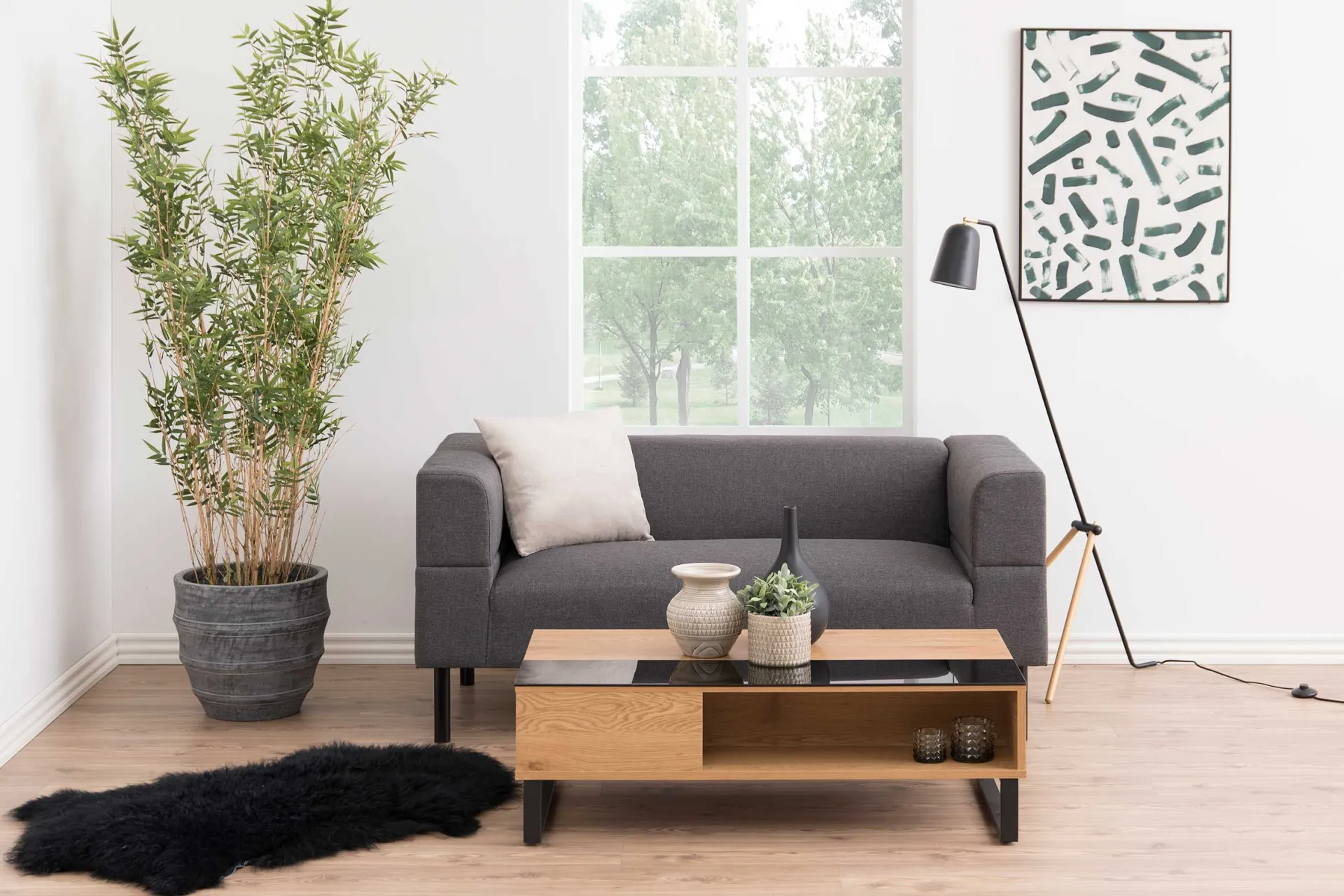 Emob Couchtisch Izzy 110cm - Eiche/schwarz
