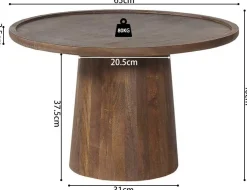 Rousseau Couchtisch Juliana | Ø65 x 40 cm | Mangoholz