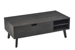 Rousseau Couchtisch Justine - 120x60x45cm - verstellbar - mit Ablage - dunkel
