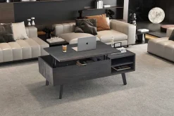 Rousseau Couchtisch Justine - 120x60x45cm - verstellbar - mit Ablage - dunkel