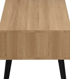 Rousseau Couchtisch Justine - 120x60x45cm - verstellbar - mit Ablage - Eiche Dekor