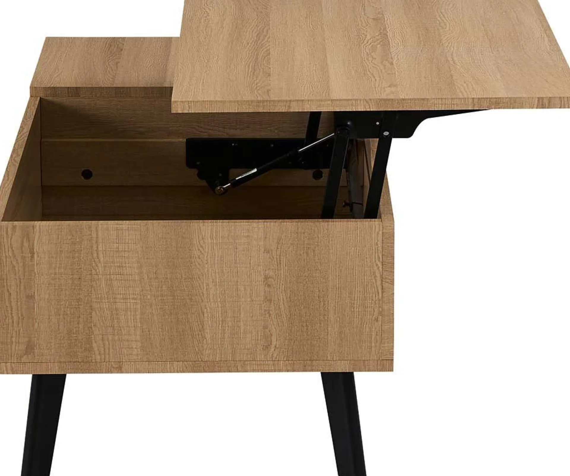 Rousseau Couchtisch Justine - 120x60x45cm - verstellbar - mit Ablage - Eiche Dekor