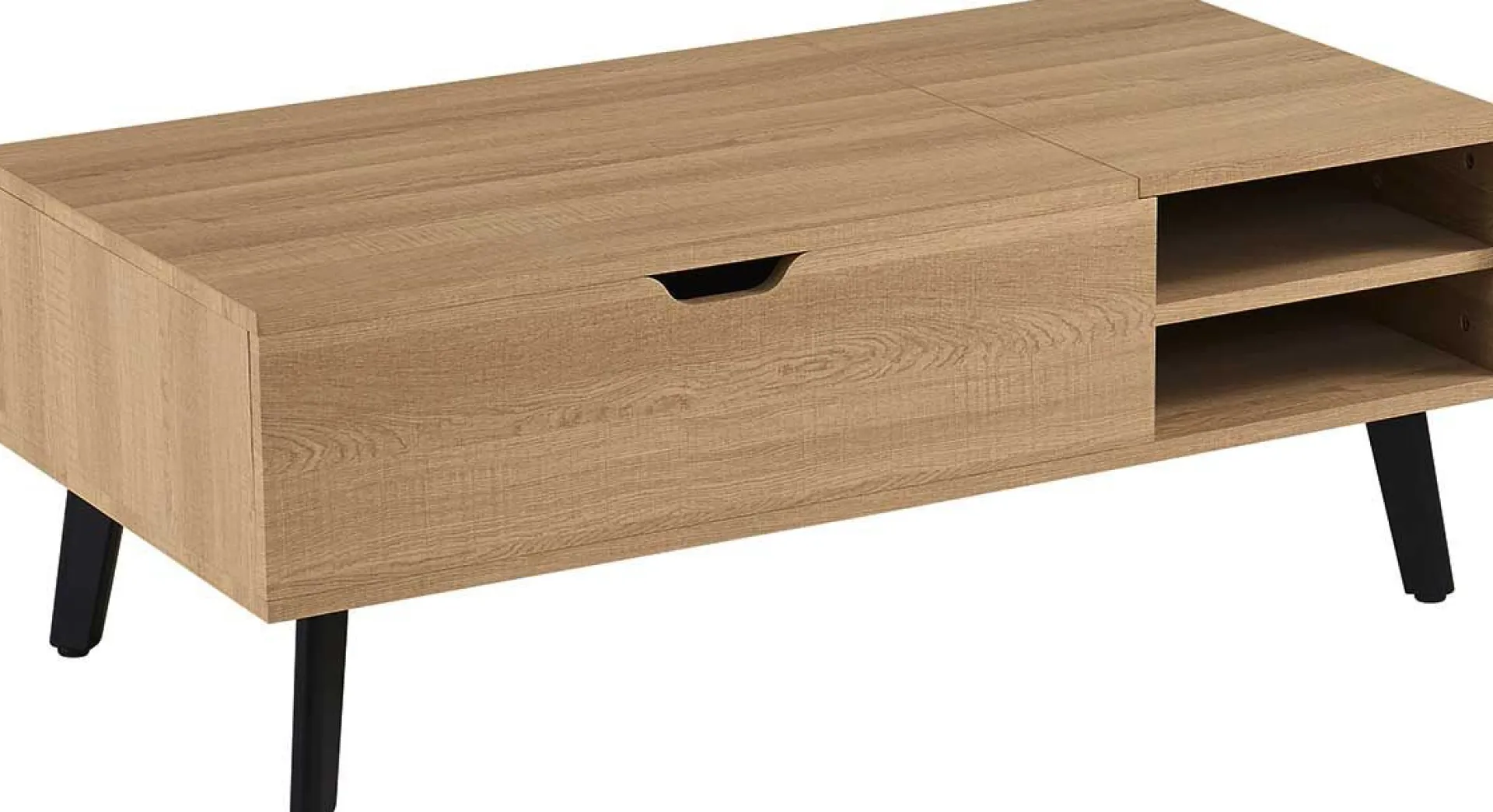 Rousseau Couchtisch Justine - 120x60x45cm - verstellbar - mit Ablage - Eiche Dekor