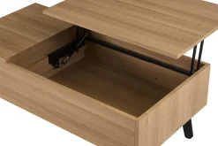 Rousseau Couchtisch Justine - 120x60x45cm - verstellbar - mit Ablage - Eiche Dekor