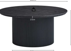 Rousseau Couchtisch Lagos | Ø80 x 38 cm | Dunkel