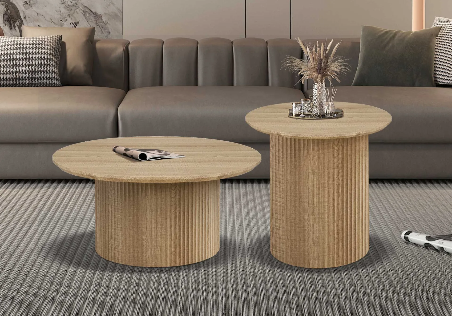 Rousseau Couchtisch Lagos - Ø50x46cm - Eiche Dekor