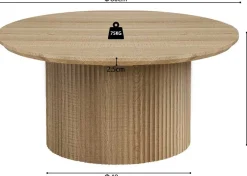Rousseau Couchtisch Lagos - Ø80x38cm - Eiche Dekor