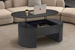 Rousseau Couchtisch Lagos - 120x70x45cm - verstellbar - mit Ablage - dunkel