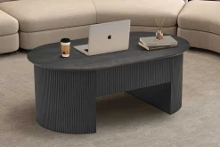 Rousseau Couchtisch Lagos - 120x70x45cm - verstellbar - mit Ablage - dunkel