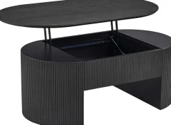 Rousseau Couchtisch Lagos - 120x70x45cm - verstellbar - mit Ablage - dunkel