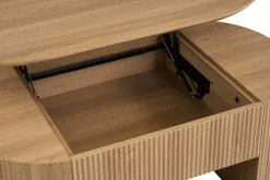 Rousseau Couchtisch Lagos - 120x70x45cm - verstellbar - mit Ablage - Eiche Dekor