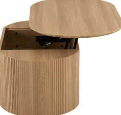 Rousseau Couchtisch Lagos - 120x70x45cm - verstellbar - mit Ablage - Eiche Dekor