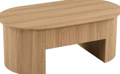 Rousseau Couchtisch Lagos - 120x70x45cm - verstellbar - mit Ablage - Eiche Dekor