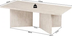 Rousseau Couchtisch Litar - 125x65x42cm - Travertin