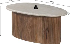 Rousseau Couchtisch Louis | 90 x 55 x 40 cm | Travertin