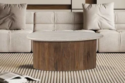 Rousseau Couchtisch Louis | 90 x 55 x 40 cm | Travertin