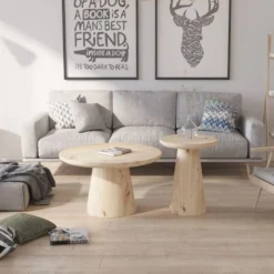 Rousseau Couchtisch Lukas | Ø80 x 45 cm | Old Oak Design