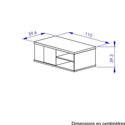 Gautier - Gami Couchtisch Magda | 110 x 60 x 40 cm | Brown Matte Black