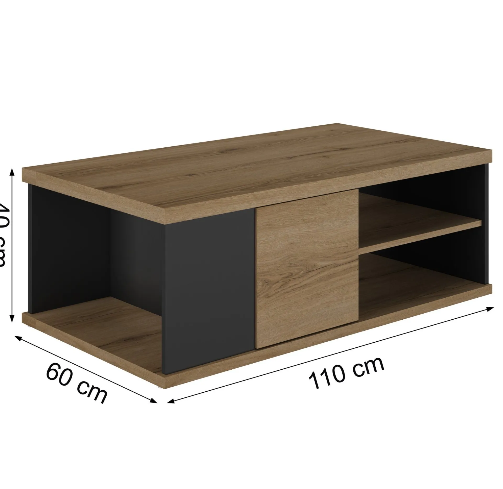 Gautier - Gami Couchtisch Magda | 110 x 60 x 40 cm | Brown Matte Black