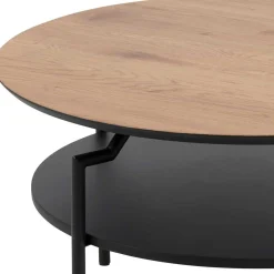 Emob Couchtisch Marvin Ø80 - Wildeiche/schwarz