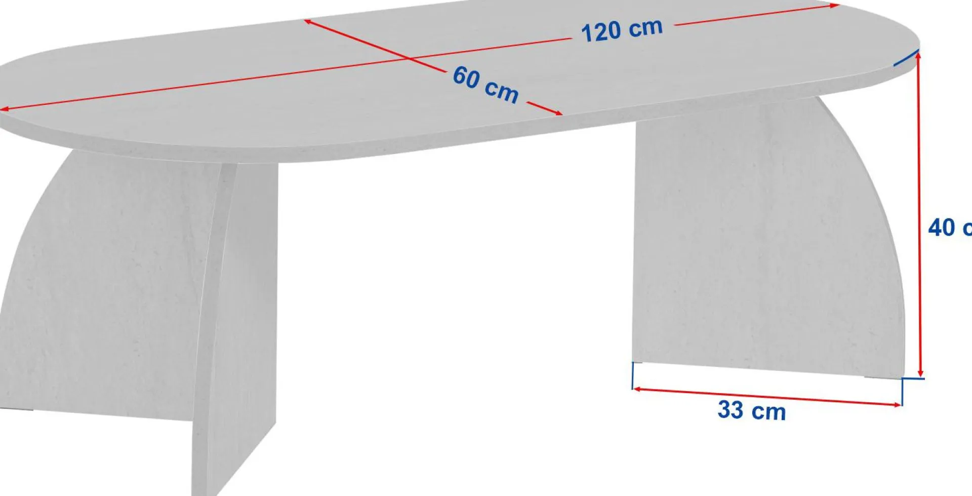 Emob Couchtisch Melina - 100% MELAMINE - Walnuss - 40 x 60 x 120 cm