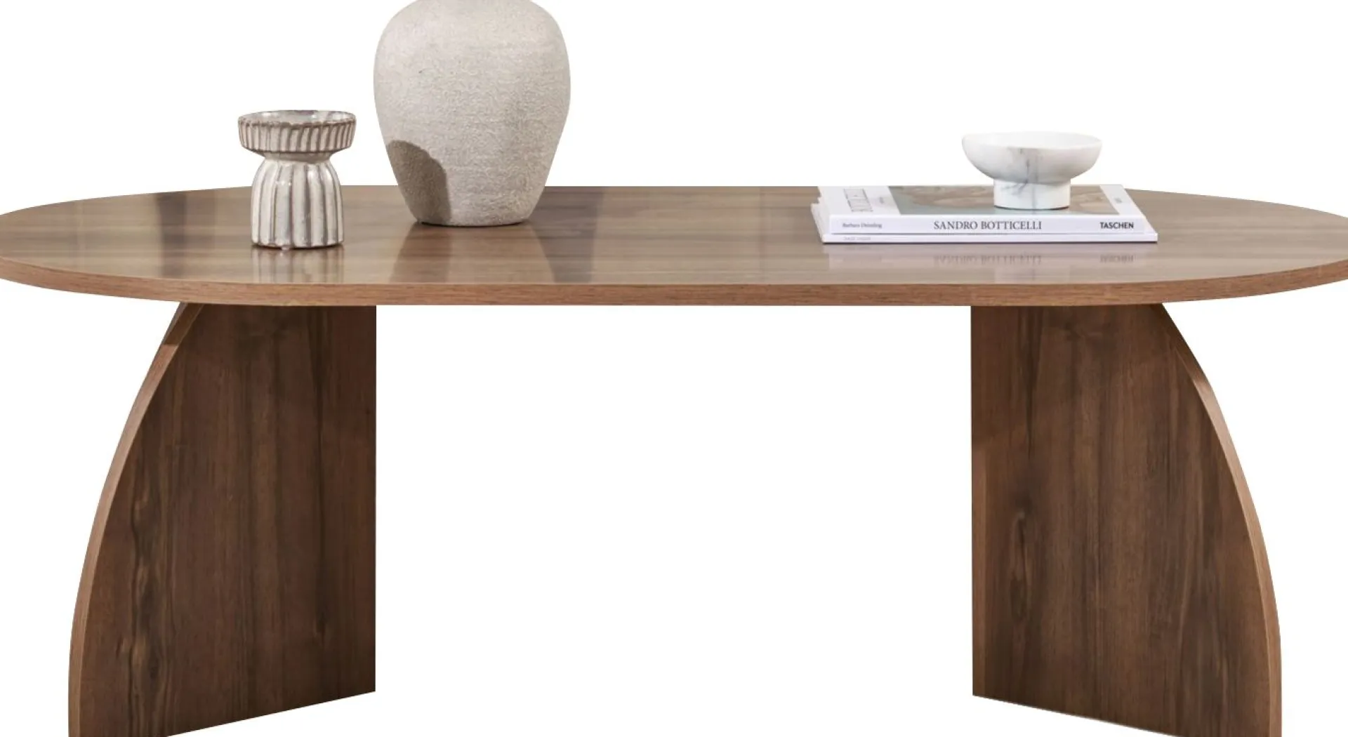 Emob Couchtisch Melina - 100% MELAMINE - Walnuss - 40 x 60 x 120 cm