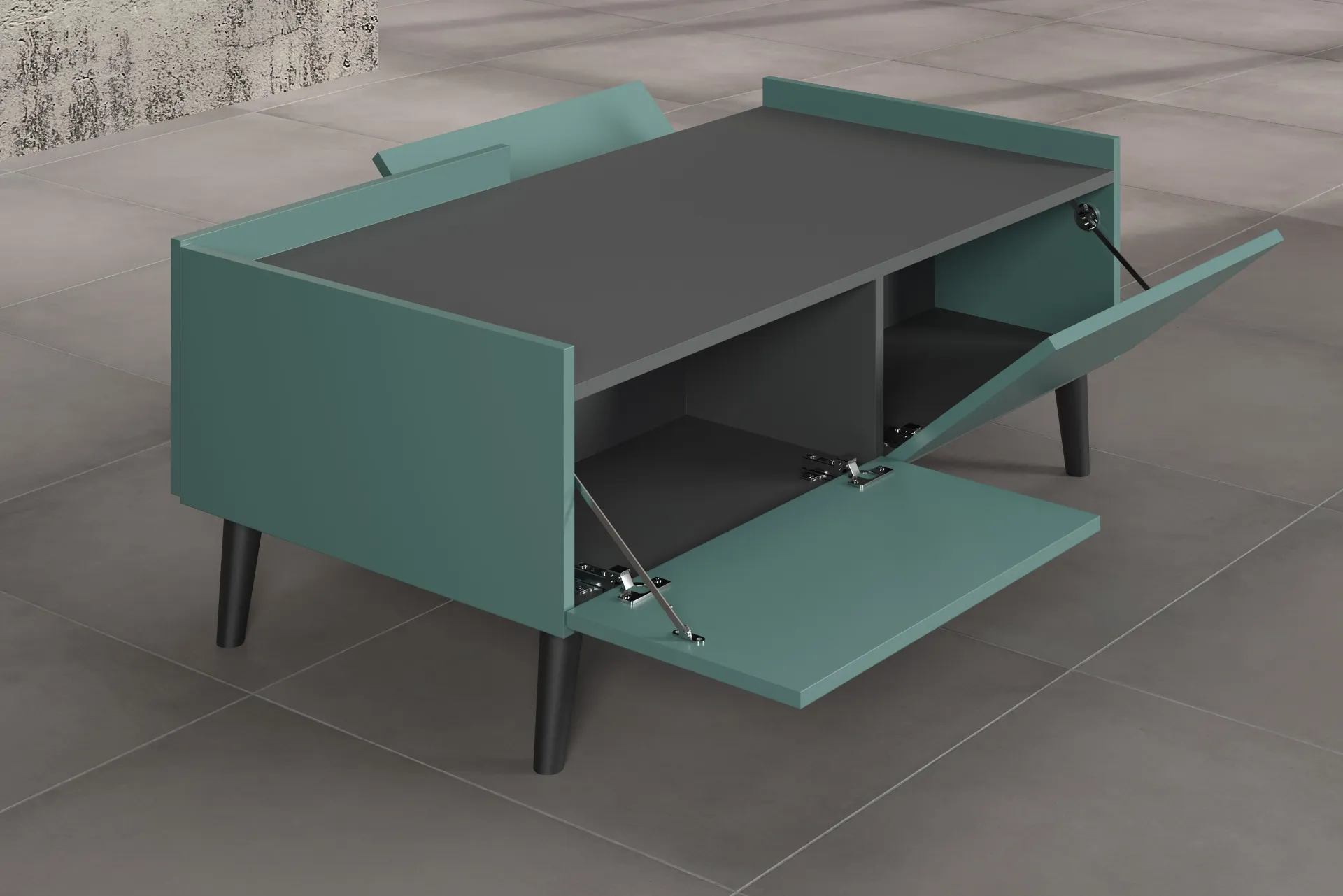 Trendteam Couchtisch Melton | 110 x 60 x 44 cm | Anthrazitblau