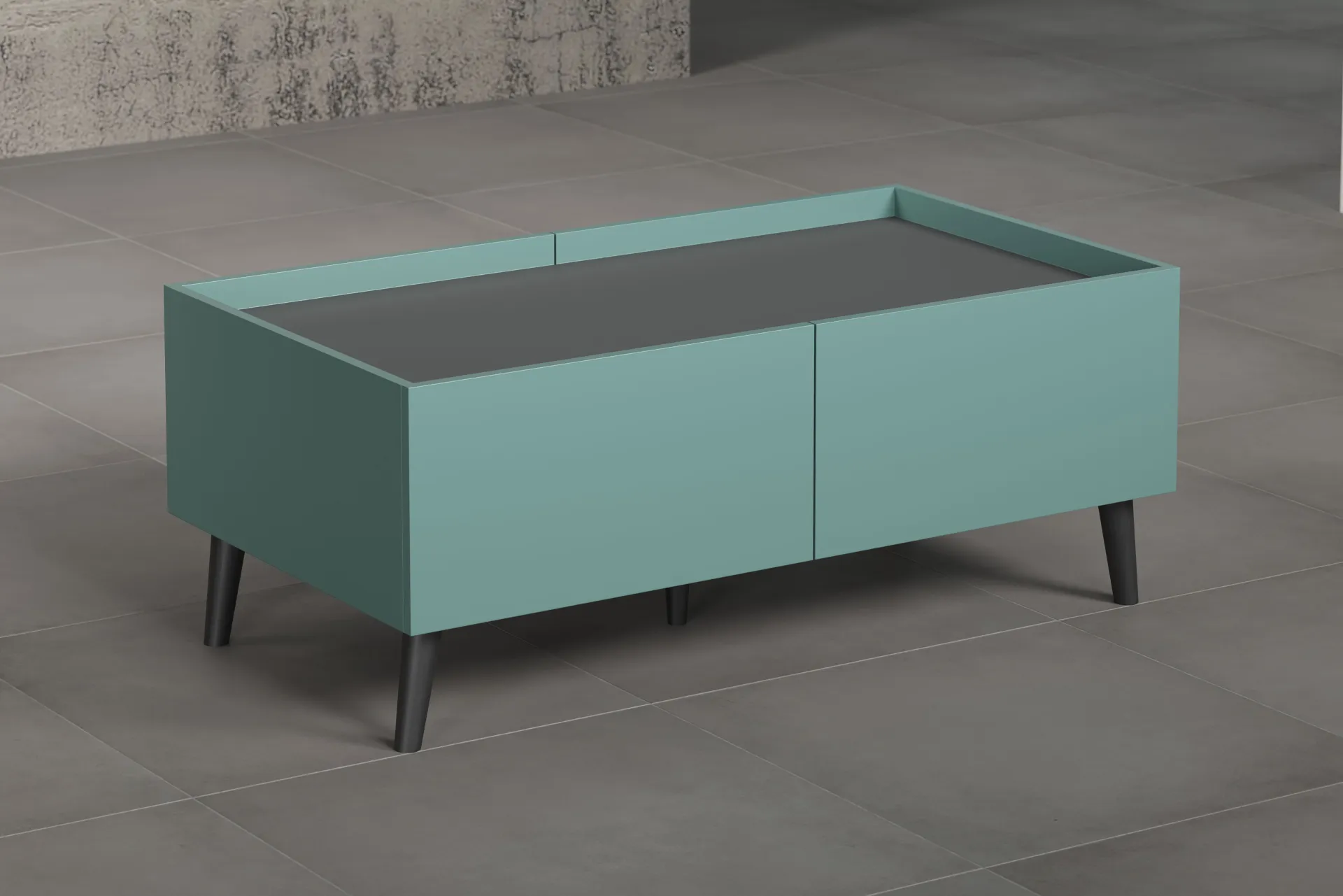 Trendteam Couchtisch Melton | 110 x 60 x 44 cm | Anthrazitblau