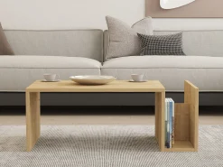 Emob Couchtisch Memo - 100% MELAMINE - Saphireiche - 86,8 x 32,4 x 50 cm