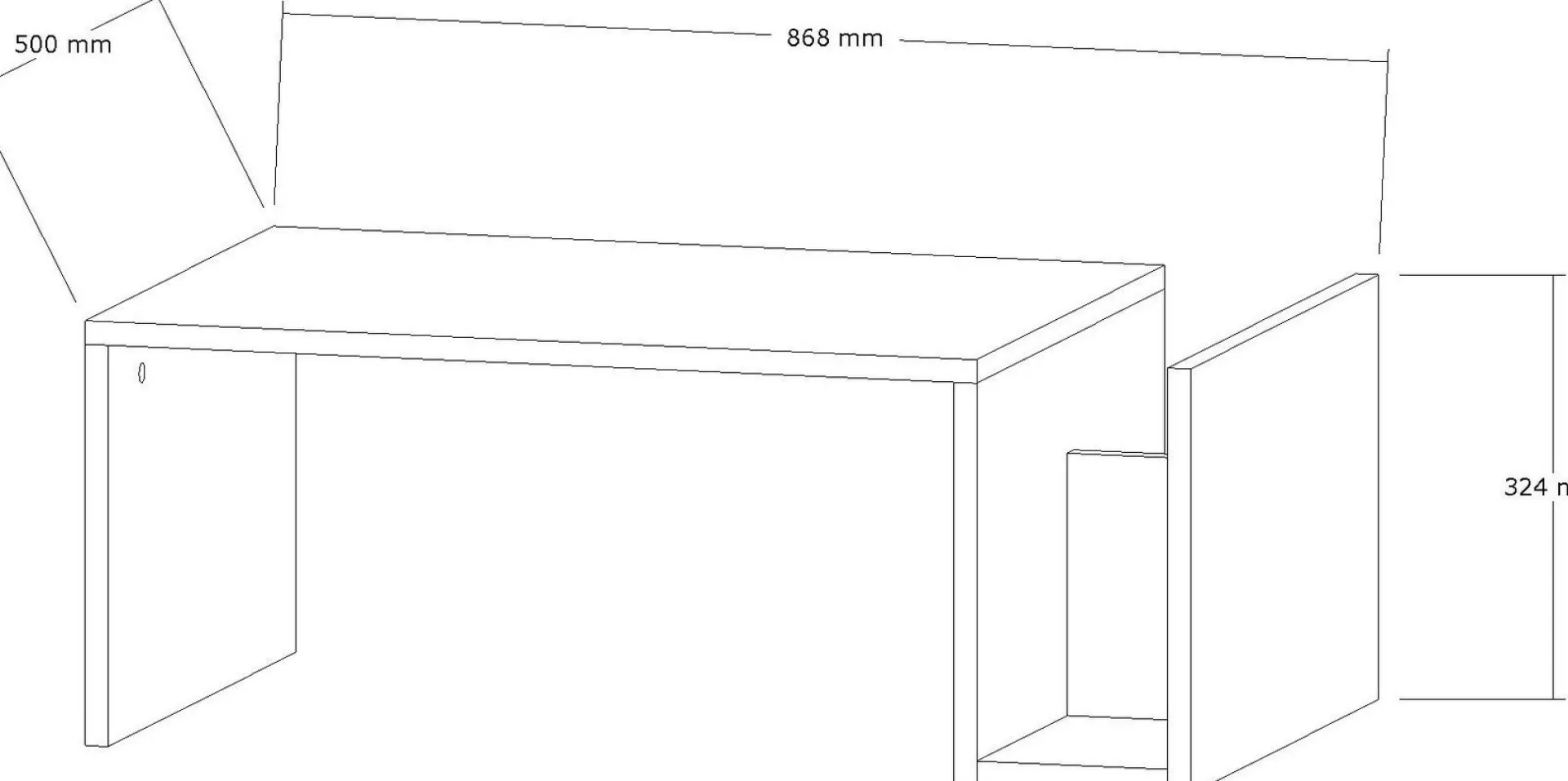Emob Couchtisch Memo - 100% MELAMINE - Saphireiche - 86,8 x 32,4 x 50 cm