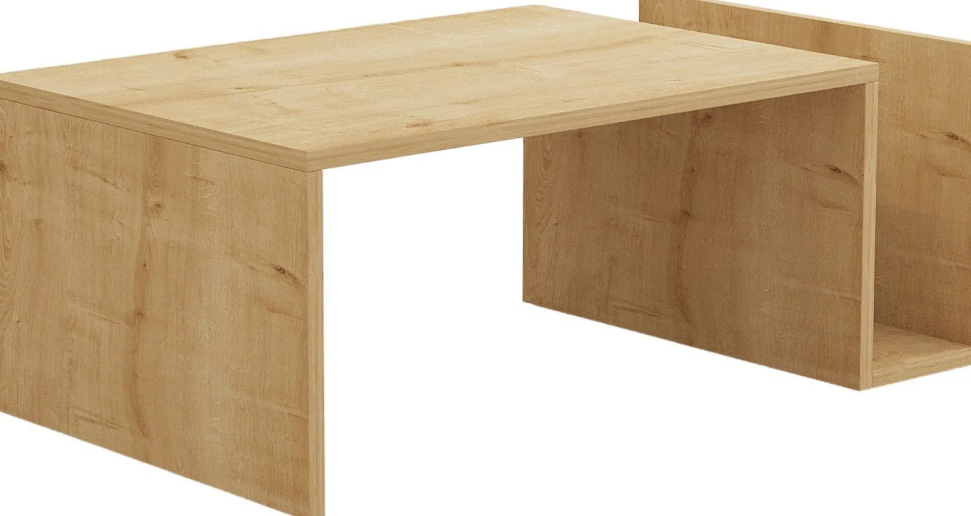 Emob Couchtisch Memo - 100% MELAMINE - Saphireiche - 86,8 x 32,4 x 50 cm