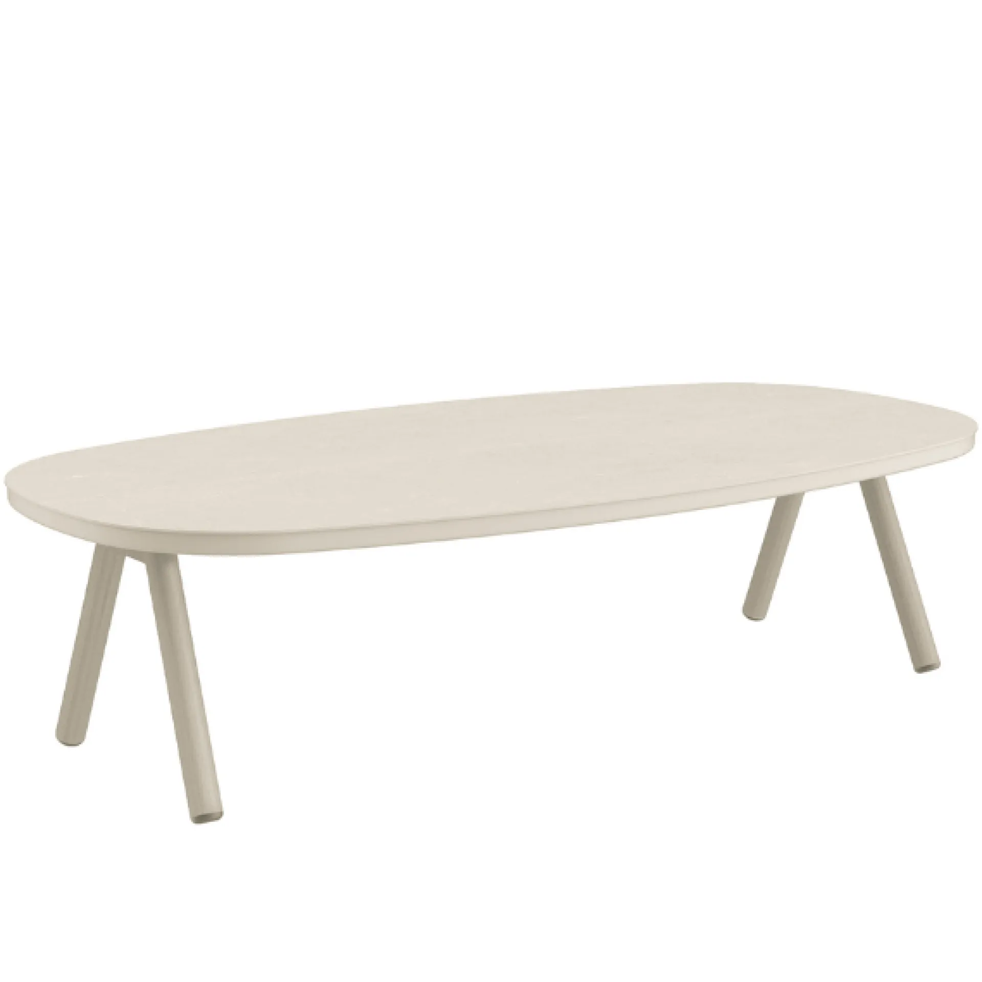 Gescova Couchtisch Midleton Gartenmöbel Aluminium Travertin 130x70x30cm