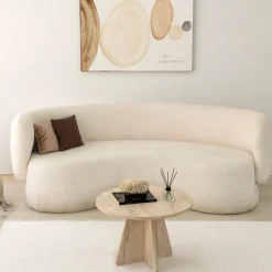 Emob Couchtisch Mushroom - 100% MELAMINE - Travertin - 60 x 40 x 60 cm