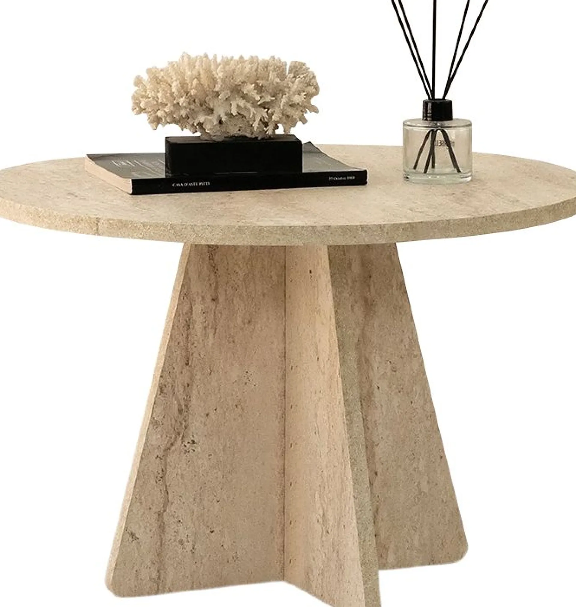 Emob Couchtisch Mushroom - 100% MELAMINE - Travertin - 60 x 40 x 60 cm