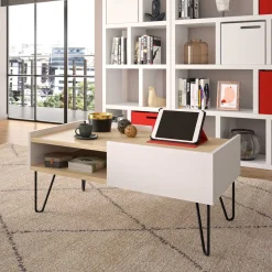 Temahome Couchtisch Nina 110cm - Eiche/Weiß