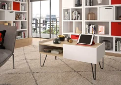 Temahome Couchtisch Nina 110cm - Eiche/Weiß