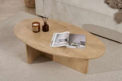 Emob Couchtisch Orba - 100% MELAMINE - Eiche - 40 x 65 x 120 cm