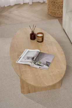 Emob Couchtisch Orba - 100% MELAMINE - Eiche - 40 x 65 x 120 cm