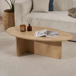 Emob Couchtisch Orba - 100% MELAMINE - Eiche - 40 x 65 x 120 cm
