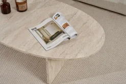 Emob Couchtisch Orba - 100% MELAMINE - Travertin - 40 x 65 x 120 cm
