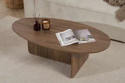 Emob Couchtisch Orba - 100% MELAMINE - Walnuss - 40 x 65 x 120 cm