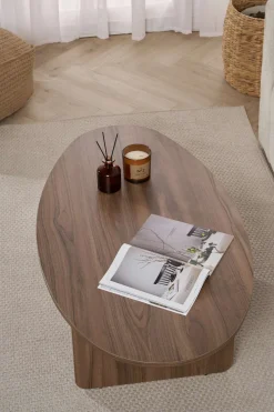 Emob Couchtisch Orba - 100% MELAMINE - Walnuss - 40 x 65 x 120 cm