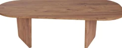 Emob Couchtisch Ovalis - 100% MELAMINE - Atlantik-Kiefer - 40 x 65 x 130 cm