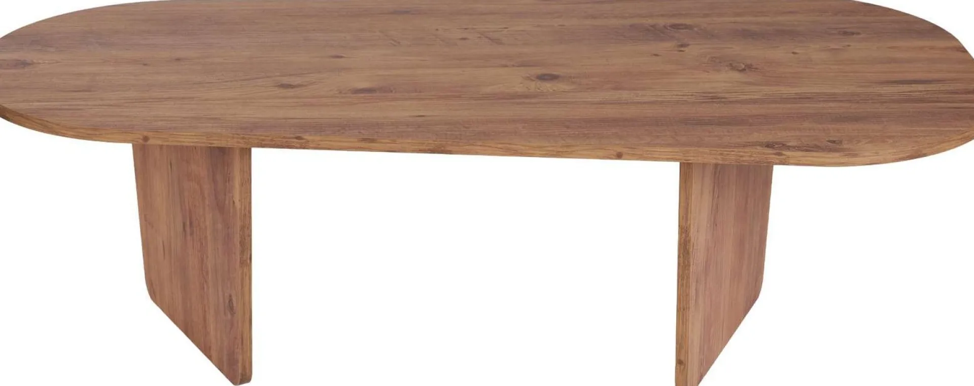 Emob Couchtisch Ovalis - 100% MELAMINE - Atlantik-Kiefer - 40 x 65 x 130 cm