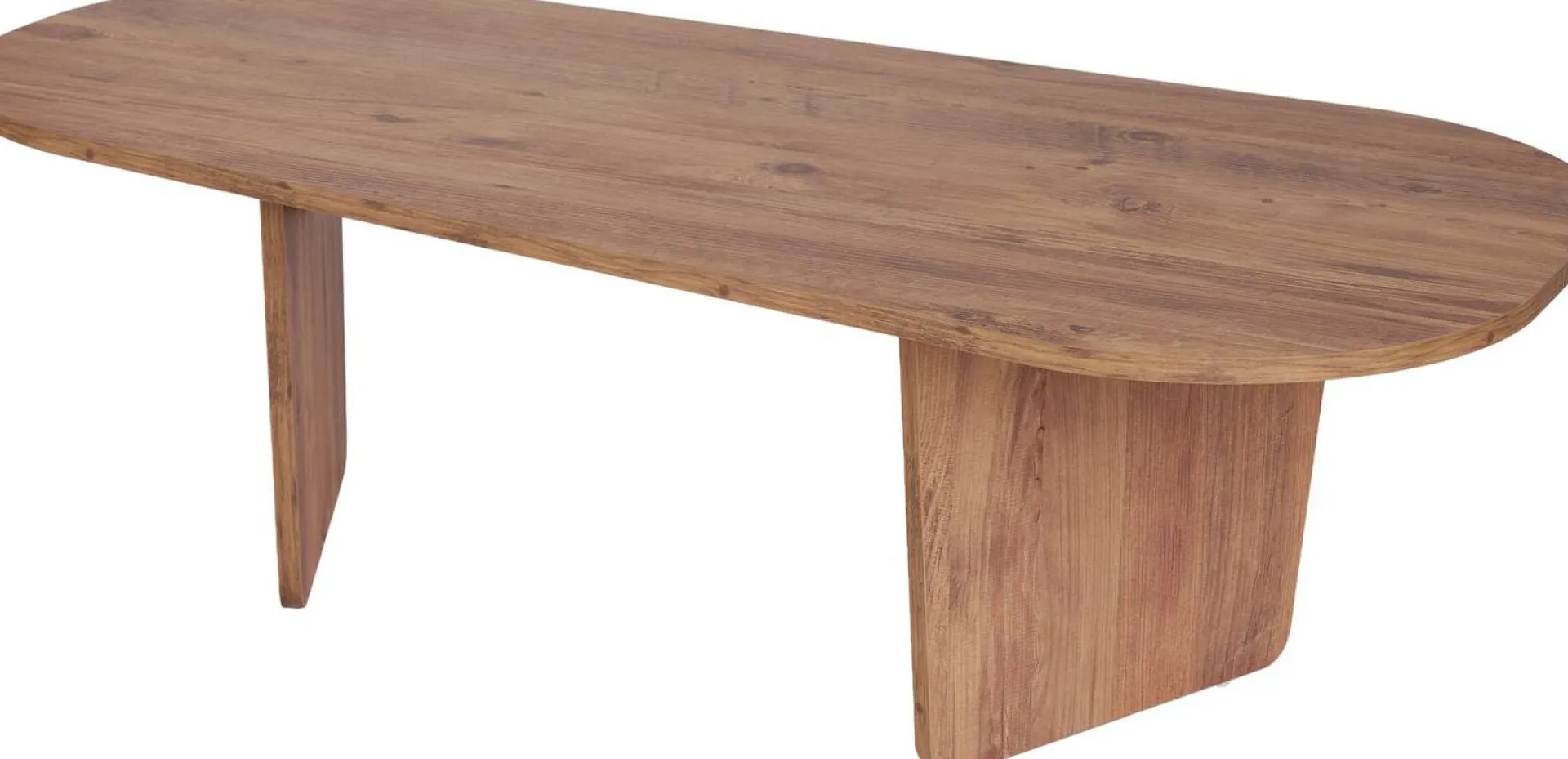 Emob Couchtisch Ovalis - 100% MELAMINE - Atlantik-Kiefer - 40 x 65 x 130 cm