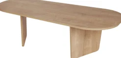 Emob Couchtisch Ovalis - 100% MELAMINE - Eiche - 40 x 65 x 130 cm