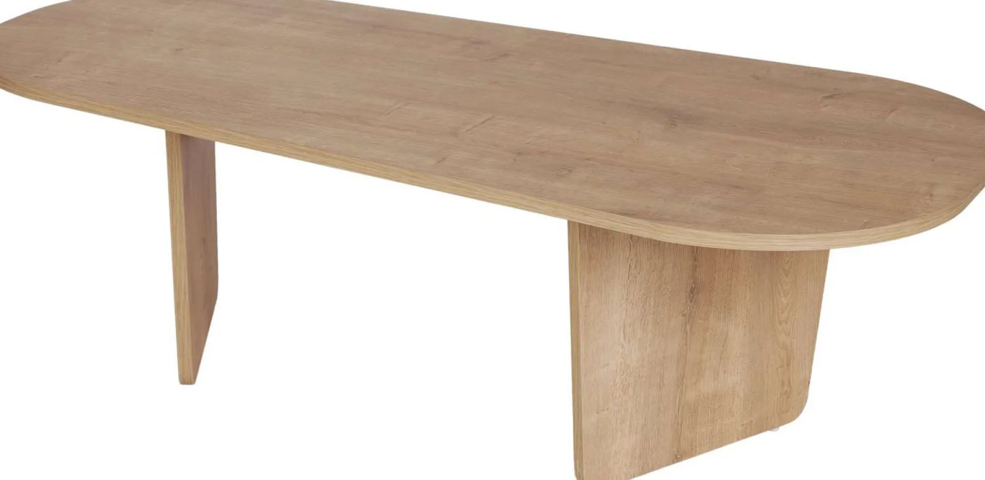 Emob Couchtisch Ovalis - 100% MELAMINE - Eiche - 40 x 65 x 130 cm